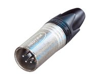 CABLE END MALE 4 PIN XLR CONNECTOR / ZINC SHELL & BLACK BOOT