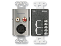 MIC/LINE INPUT ASSEMBLY - XLR, RCA, TERMINAL BLOCK - STAINLESS (CUSTOM LABELED) (SEE PART # ZCST-LBL