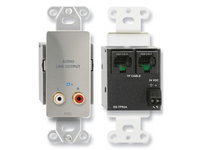 ACTIVE TWO-PAIR RECEIVER - TWISTED PAIR FORMAT-A - STEREO PHONO JACK OUTPUTS - STAINLESS
