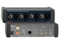 STEREO HEADPHONE DISTRIBUTION AMP - 1X4 REAR-PANEL OUTPUTS