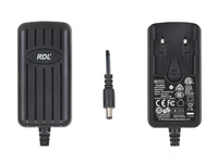 24 VDC SWITCHING POWER SUPPLY, INTERCHANGEABLE AC PLUG, 1 A, DC PLUG