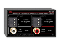 DUAL AUDIO CONVERTER – BALANCED TO UNBALANCED -TERMINALS, DUAL-RCA