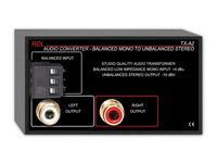 AUDIO CONVERTER – BALANCED TO UNBALANCED - TERMINALS, DUAL-RCA