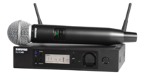GLX-D ADV VOCAL SYSTEM WITH GLXD4R RACKMOUNT RECEIVER, GLXD2 HANDHELD TRANSMITTER WITH SM58 MIC