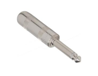 1/4" Mono 2 Conductor Cable Mount Plug, Nickel Metal Handle w/Solder Lugs & Cable Clamp - Bulk