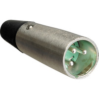 A Series 3 Pin XLR Male Cable Mount, Silver Pins, Nickel - Bulk