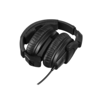 CLOSED, AROUND-THE-EAR COLLAPSABLE PROFESSIONAL MONITORING  HEADPHONES, BLACK