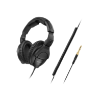 CLOSED, AROUND-THE-EAR COLLAPSABLE PROFESSIONAL MONITORING  HEADPHONES, BLACK