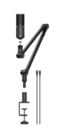 USB-C MICROPHONE W/ CARDIOD CONDENSER CAPSULE, BOOM ARM INCLUDED, GAIN/MIX/VOLUME CONTROL