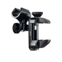 UNIVERSAL MICROPHONE MOUNT WITH LARGE AND SMALL CLIP ADAPTERS AND UNIVERSAL THREADED ADAPTER POST