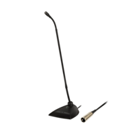 18" DESKTOP GOOSENECK CARDIOID CONDENSER MICROPHONE WITH DESKTOP BASE, ATTACHED 10' XLR CABLE, TAA