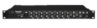 8 STEREO CHANNEL LINE MIXER, 1RU, XLR OUTPUTS, 1/4" INPUTS, LED METERS