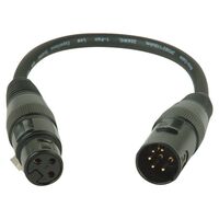 ACCU-CABLE 5-PIN MALE XLR TO 3-PIN FEMALE XLR DMX JUMPER/ADAPTER CABLE