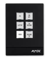 MASSIO 6-BUTTON ETHERNET CONTROLPAD, LANDSCAPE BLACK - FITS INTO STANDARD 1 GANG US, UK OR EU BACK