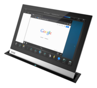 10.1" MODERO X SERIES G5 RETRACTABLE TOUCH PANEL, BLACK; THE MOTORIZED MOUNT RAISES AND