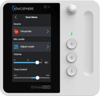C-T4BT WHITE ATMOSPHERE TOUCHSCREEN WALL CONTROLLER WITH BLUETOOTH AUDIO INPUT / 2-GANG