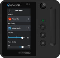 ATMOSPHERE DSP WALL CONTROLLER, 4.3" PROGRAMMABLE TOUCHSCREEN,TOUCH VOLUME SLIDER,4 BUTTONS, BLACK