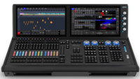 CHAMSYS MAGICQ MQ500M+ STADIUM CONSOLE W/ CASE, 400 UNIVERSES DIRECT FROM CONSOLE, DUAL 15" DISPLAYS