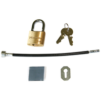 CABLE PADLOCK KIT - LOW PROFILE PADLOCK,KEY, CABLE WITH HOOK & LOOP TO ENSURE IT REMAINS HIDDEN