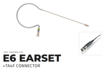 E6 EARSET FOR SHURE: ULXD1, AX100, (I) VERY FLEXIBLE BOOM, (D) DIRECTIONAL, (W6) SPEAKING & VOCALS