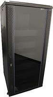 27RU FLOOR STANDING RACK ENCLOSURE (19") WITH TEMPERED GLASS FRONT DOOR, DUAL VENT FAN, LOCKING DOOR