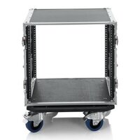 ATA WOOD FLIGHT RACK CASE; 14U; 17" DEEP; W/ CASTERS