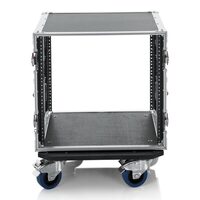 ATA WOOD FLIGHT RACK CASE / STANDARD ROAD RACK ; 10U; 17" DEEP; WITH CASTERS