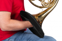 WIND INSTRUMENT DOUBLE-LAYER BELL COVER WITH HAND ACCESS FOR FRENCH HORN BELL