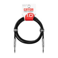 A PROFESSIONAL 1-FOOT BALANCED PATCH CABLE FEATURING ¼-INCH TRS MALE TO ¼-INCH TRS MALE CONNECTORS
