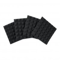 FOUR (4) PACK OF 2”-THICK ACOUSTIC FOAM PYRAMID PANELS 12”X12” – CHARCOAL COLOR