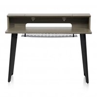 ELITE FURNITURE SERIES 61-NOTE KEYBOARD TABLE IN DRIFTWOOD GREY FINISH