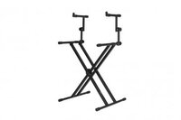 FRAMEWORKS HEAVY DUTY 2 TIER "X" STYLE KEYBOARD STAND WITH RUBBERIZED LEVELING FOOT