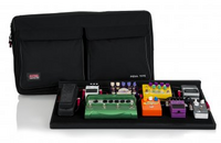 30" X 16" WOOD PEDAL BOARD W/ BLACK NYLON CARRY BAG; INCLUDES G-BUS-8 POWER SUPPLY