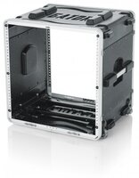 10RU MOLDED PE RACK CASE; FRONT, REAR RAILS 19" DEEP; LOCKING, PULL HANDLE, RECESSED WHEELS