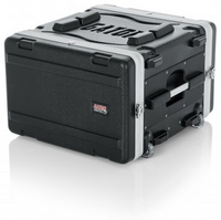 MOLDED PE RACK CASE; FRONT, REAR RAILS; 6U; 19" DEEP; LOCKING, PULL HANDLE, RECESSED WHEELS;