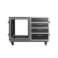 GTOUR WORKSTATION 12U RACK, 4 DRAWERS & 2 TABLES