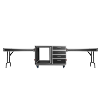 GTOUR WORKSTATION 12U RACK, 4 DRAWERS & 2 TABLES
