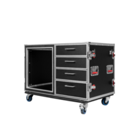 GTOUR WORKSTATION 12U RACK, 4 DRAWERS & 2 TABLES