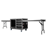 GTOUR WORKSTATION 12U RACK, 4 DRAWERS & 2 TABLES