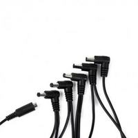 5-OUTPUT DAISY CHAIN POWER ADAPTER CABLE WITH FEMALE INPUT BARREL PLUG