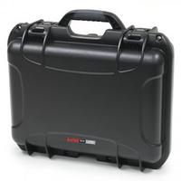 BLACK WATERPROOF INJECTION MOLDED CASE WITH INTERIOR DIMENSIONS OF 15" X 10.5" X 6.2". NO FOAM