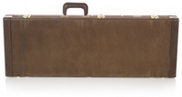 DELUXE WOOD CASE FOR ELECTRIC GUITARS; VINTAGE BROWN EXTERIOR
