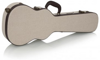 DELUXE WOOD CASE FOR TENOR STYLE UKULELE; JOURNEYMAN BURLAP EXTERIOR