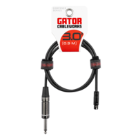 3-Foot Straight 1/4" to TA4F Instrument Cable for Wireless Bodypack Transmitter