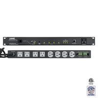 POWER PANEL-15A, 6-SWITCHED 3-UNSWITCHED OUTLETS, 1U, SEQ/SURGE SUPP
