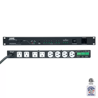 POWER PANEL-20A, 6-SWITCH 3-UNSWITCH OUTLETS, 1U, SEQ/SURGE SUPP, CORD