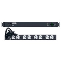 20A POWER PANEL, 9-OUTLETS, 1RU, 9' CORD, 1-STAGE SURGE SUPP WITH 1 LED, GROUND TERM,