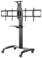 VIDEO CONFERENCE CART W/METAL SHELF FOR TWO 40" TO 55" DISPLAYS