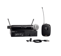 SLX-D WIRELESS COMBO SYSTEM WITH SLX4 RECV, SLXD1 BODYPACK, WL185 LAPEL,& SLXD2/SM58 HANDHELD MIC