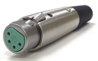 A Series 4 Pin XLR Female Cable Mount, Silver Pins, Nickel - Bulk
